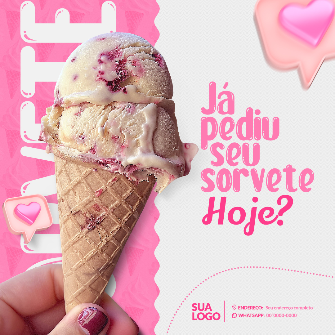 Sorveteria Social Media PSD Editável