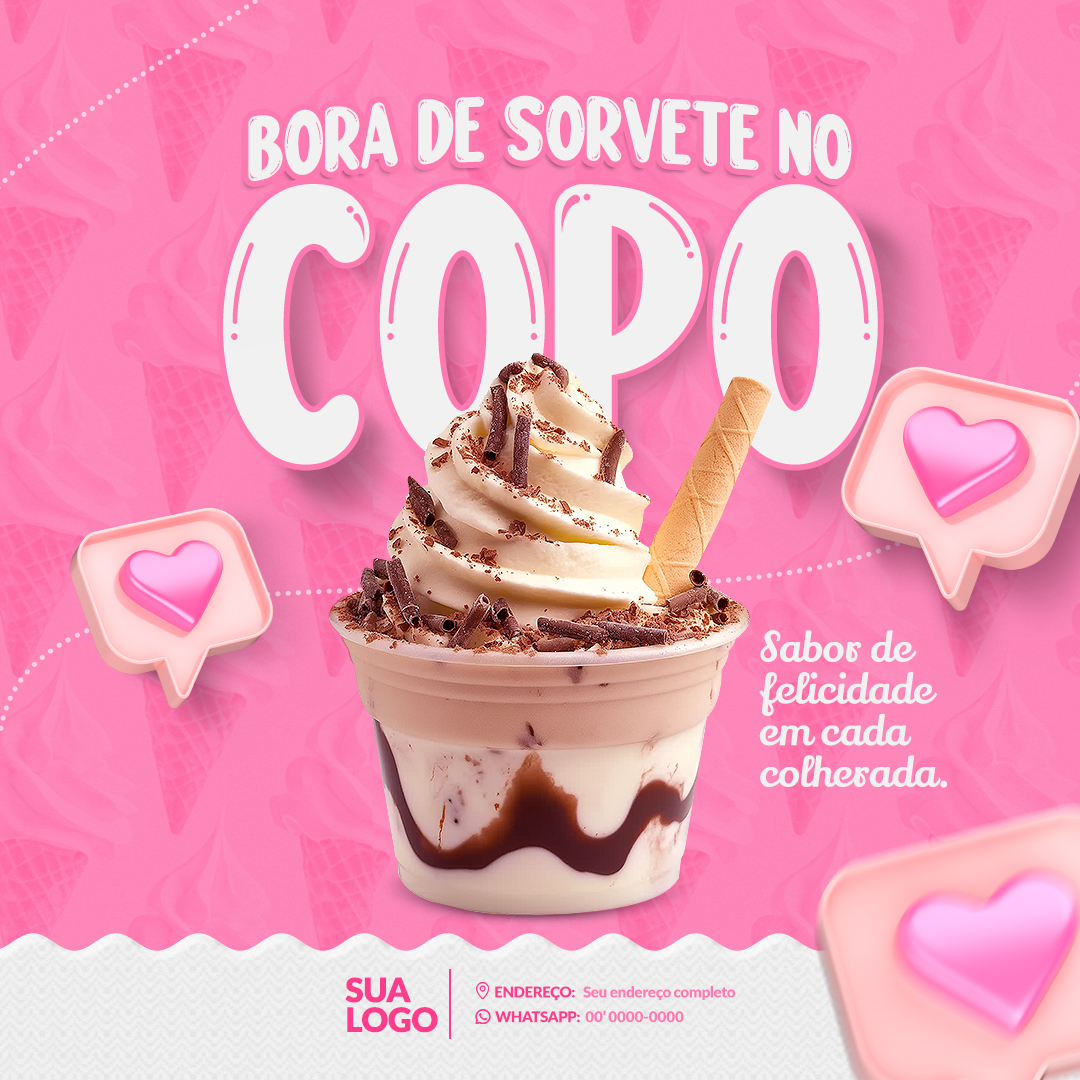 Sorveteria Social Media PSD Editável